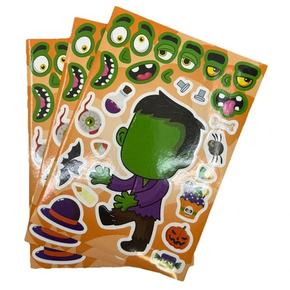 Make-a-face Sticker Stickers Sheets Make Your Halloween Monster 24 Sheets - Picture 15 of 16
